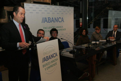 El vicepresidente de Abanca, durante el discurso de clausura del encuentro.
