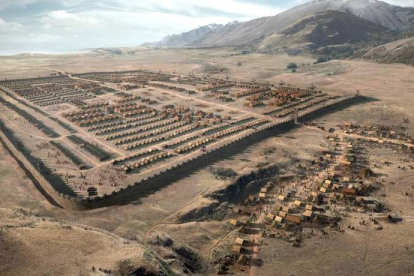 Imagen de un campamento romano y de la cannaba que se creó extramuros