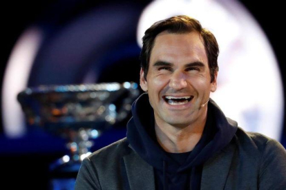 Roger Federer, en el sorteo del Abierto de Australia.