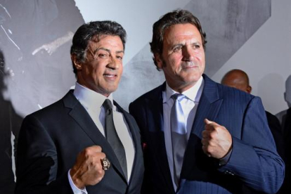 El actor Sylvester Stallone y su hermano, el también actor Frank Stallone, en el 2012.