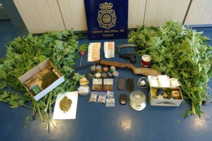 Los policías encontraron armas, dinero y droga en el registro de un domicilio. C.P.N.