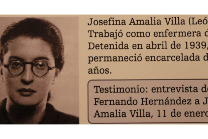 Josefina Villa, en el panel de la cárcel de Ventas (Madrid) de la exposición Presas de Franco.