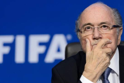 Blatter, en una rueda de prensa de la FIFA.