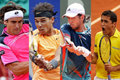 Los elegidos para los JJ.OO. David Ferrer, Rafael Nadal, Fernando Verdasco y Nicolás Almagro.