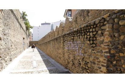 Imagen de la muralla medieval en la calle de Las Cercas. RAMIRO