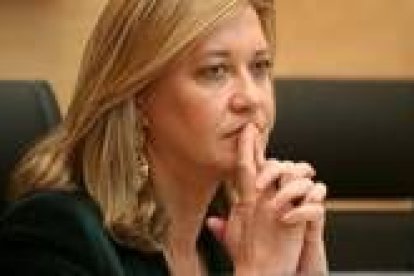 Pilar del Olmo, en un momento del Consejo de Gobierno de ayer