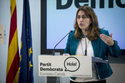 Marta Pascal, en la sede del PDECat.