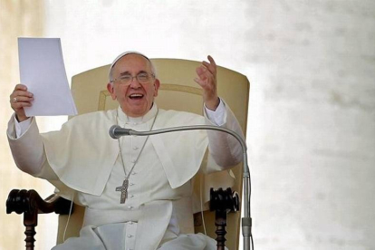 El papa Francisco, en la audiencia pública de este miércoles en el Vaticano.