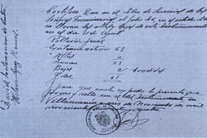 Folio de un recuento con fuga en el destacamento de Villamanín. DOCUMENTOS CEDIDOS POR BEATRIZ RUEDA