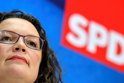 La lìder de los socialdemócratas alemanes, Andrea Nahles.
