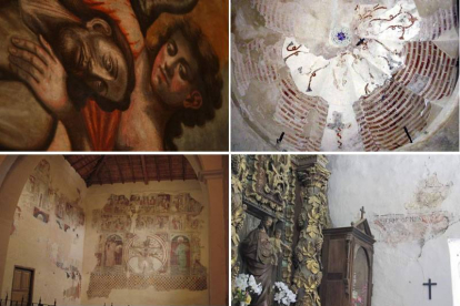 Mural de la iglesia del Mercado, pinturas de Peñalba de Santiago, frescos góticos de Cebrones del Río y pinturas de Chana de Somoza.