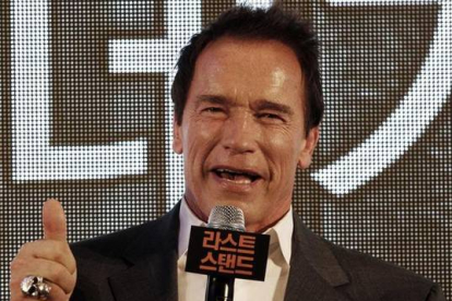 El actor Arnold Schwarzenegger durante la presentación de la película.