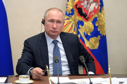 El presidente Putin durante una videoconferencia.