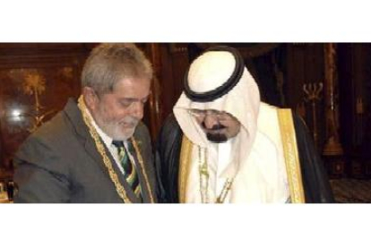 Los dos dirigentes, durante su reunión en Riad