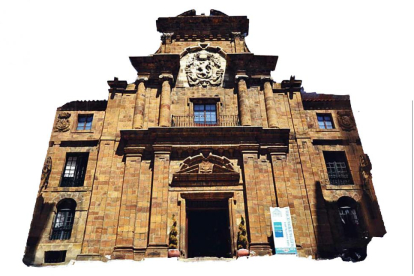 La imponente fachada del palacio de los Marqueses de Prado, hoy Hospital de Regla.