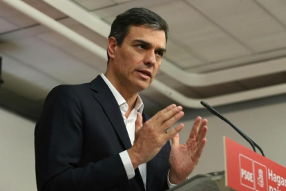 Pedro Sánchez, el pasado 24 de abril en la sede del PSOE.