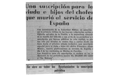 Anuncios de prensa para convocar las suscripciones patrióticas en León. DL