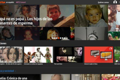 Página web de la cadena ARTE en castellano.