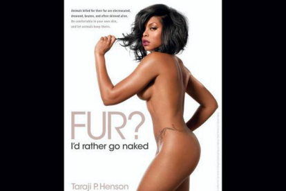 La actriz y cantante Taraji P.Henson posa para la campaña 'Prefiero ir desnudo que llevar piel,' de PETA.