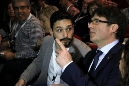 Puigdemont, ste sábado, en el congreso de las juventudes del PDECat.