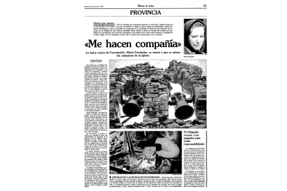 Reportaje realizado por Diario de León a María Fernández en 1993. DL