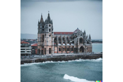Catedral de León junto al mar (?).