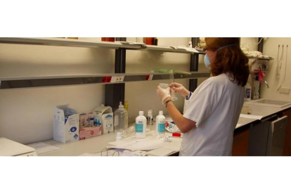 Los preparados de medicamentos constituyen una labor diaria en el Hospital de León. DL