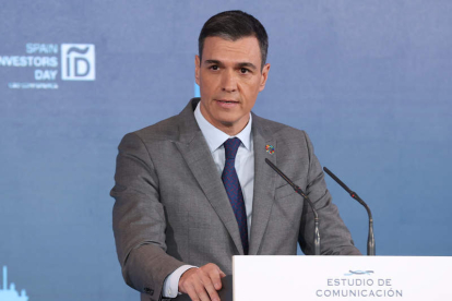 El presidente del Gobierno, Pedro Sánchez, ayer, en un acto económico. KIKO HUESCA