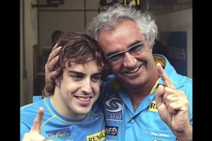 Alonso con Briatore, su mentor y descubridor.