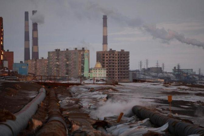 Área industrial en Norilsk.