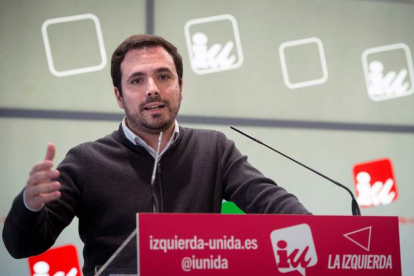 El coordinador general de IU, Alberto Garzón, intervino en la Asamblea Político y Social. LUCA PIERGIOVANNI