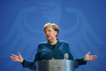 La canciller alemana Angel Merkel durante una de sus intervenciones públicas.