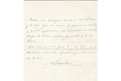 Carta de Manuel García Prieto a Pilar. FONDO UNZUETA GULLÓN