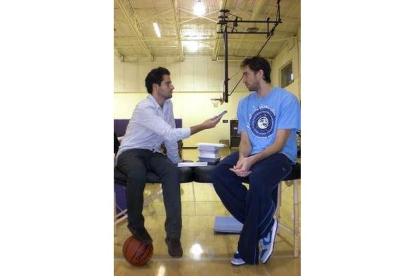 Gasol en una entrevista en el Toyota Center de California.