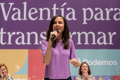Ione Belarra ayer, en Murcia. MARCIAL GUILLÉN