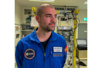 Pablo Álvarez, en el centro de entrenamiento de la Agencia Espacial Europea. JAVIER ALBISU