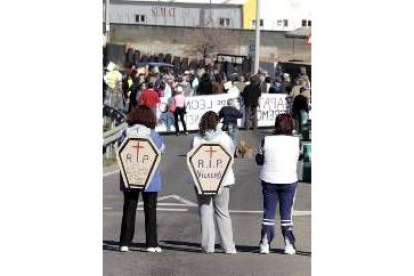 Protesta de Onzonilla contra el Acceso Sur, en una imagen de archivo