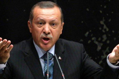 Tayyip Erdogan, durante una conferencia de prensa en Ankara.