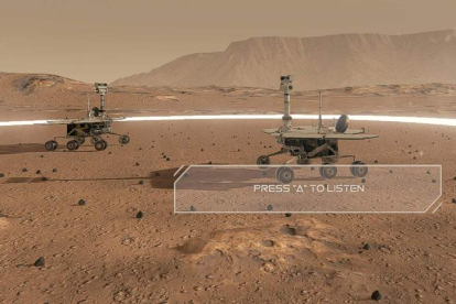 Captura del escenario de Marte con los rovers Spirit y Opportunity. DL
