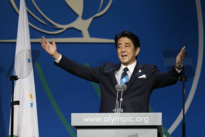 Shinzo Abe durante su intervención.