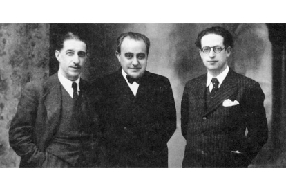 Miguel Castaño, Félix Gordón (presidente de la II República en el exilio) y Ramiro Armesto.