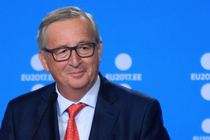 Jean Claude Juncker, presidente de la Comisión Europea, durante la presentación del programa de Estonia.