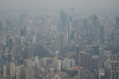 Contaminación en un barrio residencial de la ciudad china de Shanghái.