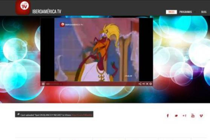 Una captura de internet de Iberoamérica TV.