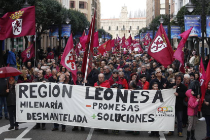 Imagen de la manifestación del 16-F en favor de la Región Leonesa. JESÚS F. SALVADORES