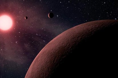 Ilustración de la estrella HIP 12961 y su exoplaneta HIP 12961b. NSA