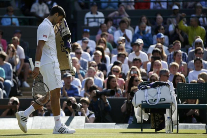 Djokovic, abatido, al final del partido.