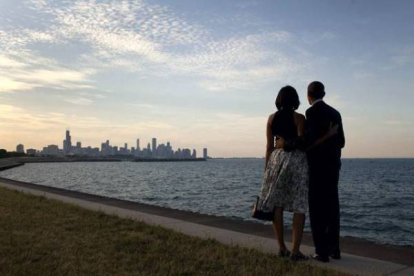 Michelle y Barack Obama en Chicago, en julio pasado. PETE SOUZA / White House Photo Office