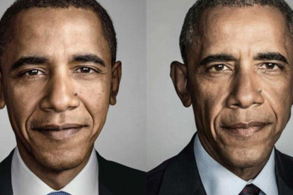 El fotógrafo free-lance Dan Winters retrata a Obama ocho años después.