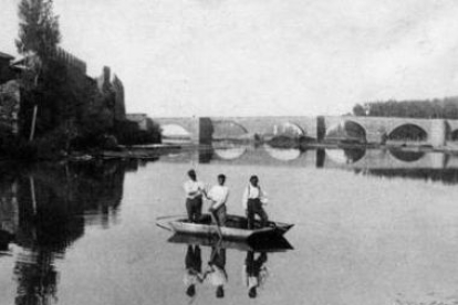 Imagen histórica del río Esla a su paso por Mansilla de las Mulas